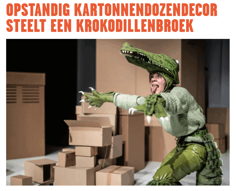 OPSTANDIG KARTONNENDOZENDECOR STEELT EEN KROKODILLENBROEK